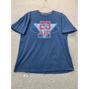 Jordan Mens 23 Air Graphic T-Shirt Blue Short Sleeve Jumpman Logo Size Large